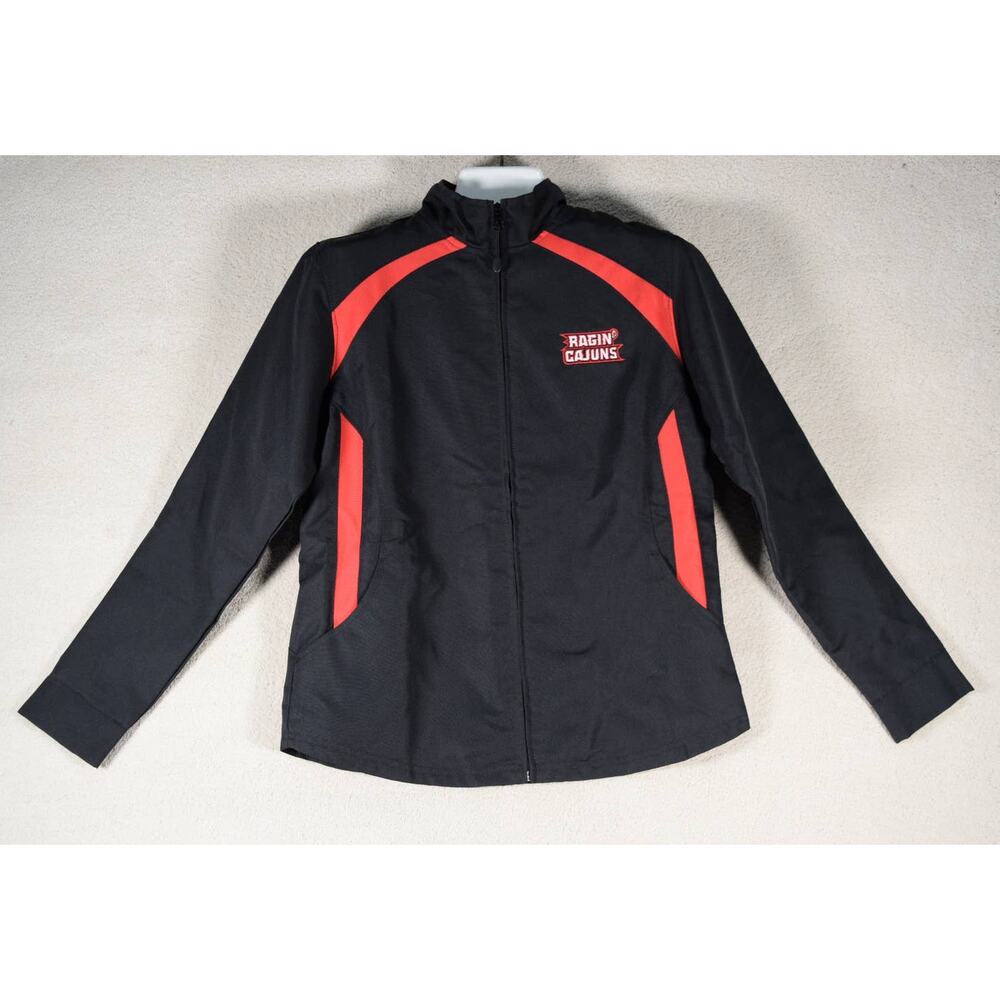 Ragin'Cajuns Adult Sz S Zip-up Black Red Jacket Russell Athletics